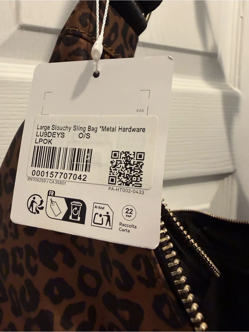 Lululemon Large Slouchy Sling Bag *Metal Hardware Leopard